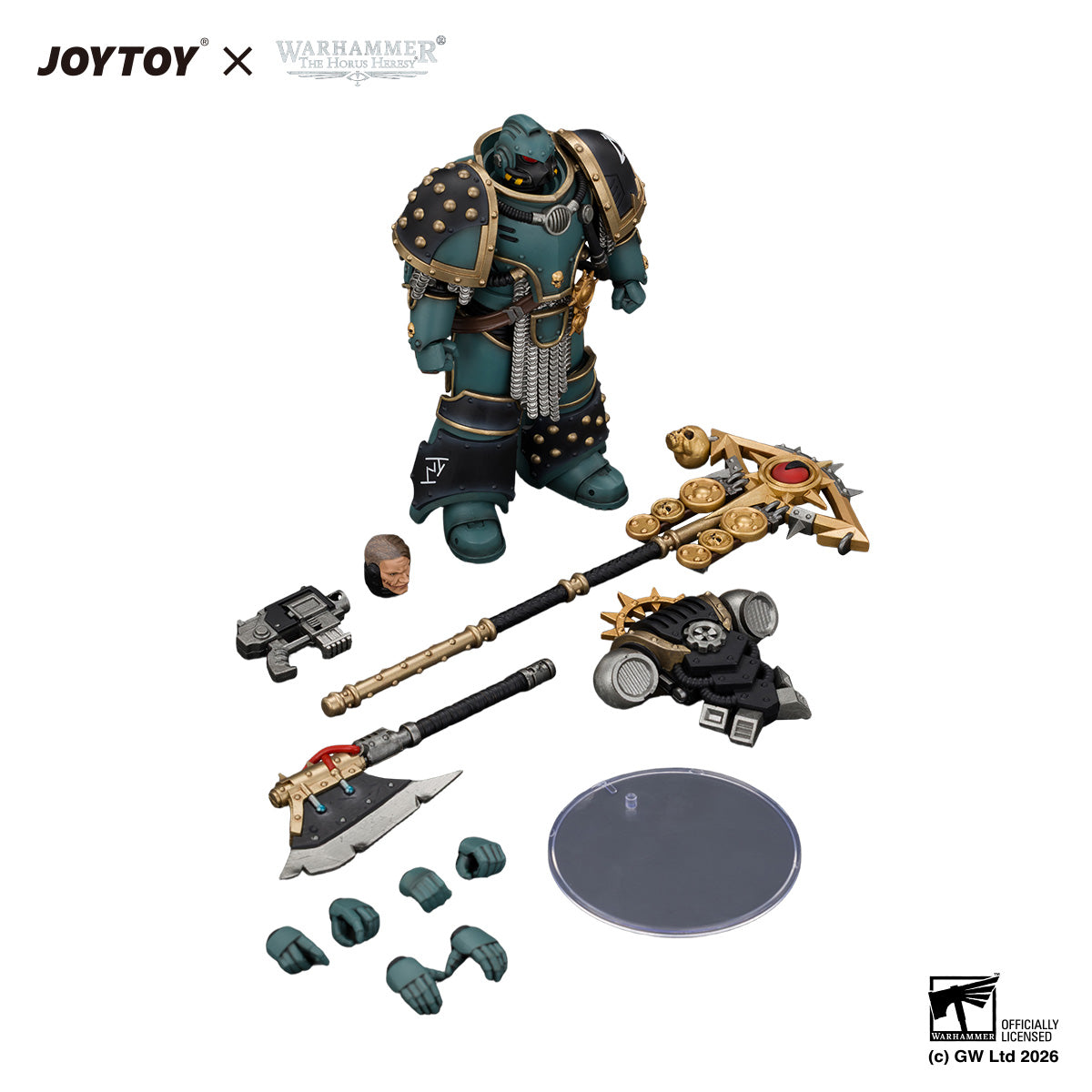 JOYTOY Warhammer "The Horus Heresy"  1/18  STARCRAFT Action Figure  Sons of Horus Herald Consul with Icon of Allegiance, Bolt Pistol and Power Weapon