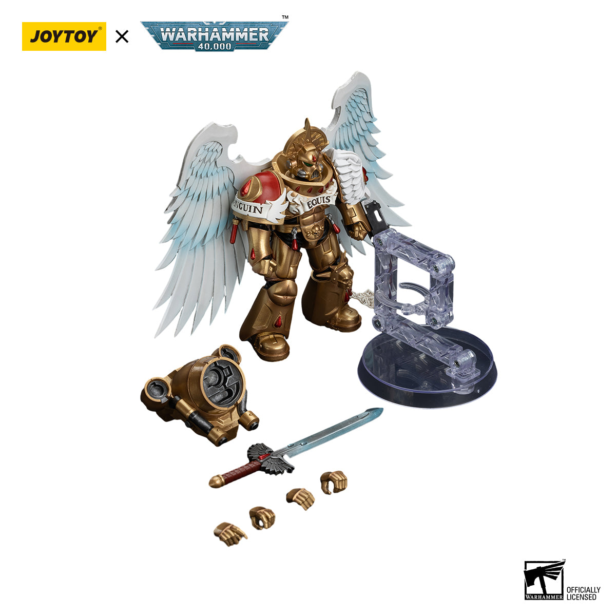JOYTOY Action Figure 1/18 Blood Angels Sanguinary Guard with Encarmine Sword 2 Model Birthday Gifts 