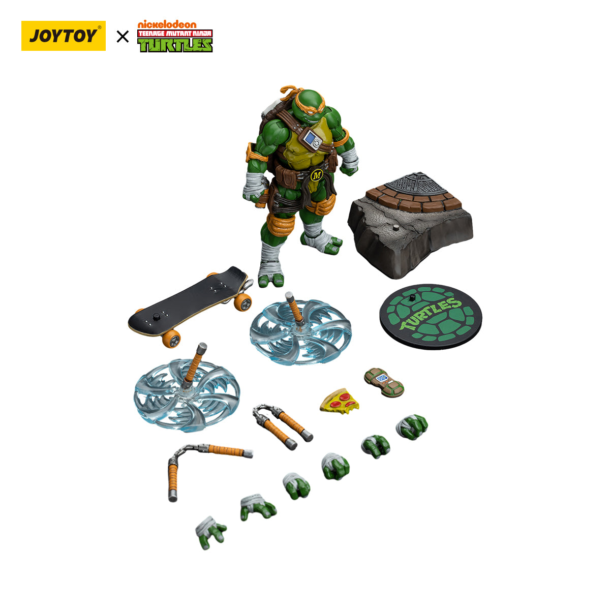 [IN STOCK] JOYTOY TMNT Action Figure 1/18 TMNT-Michelangelo Anime Military Model Toys JT6144