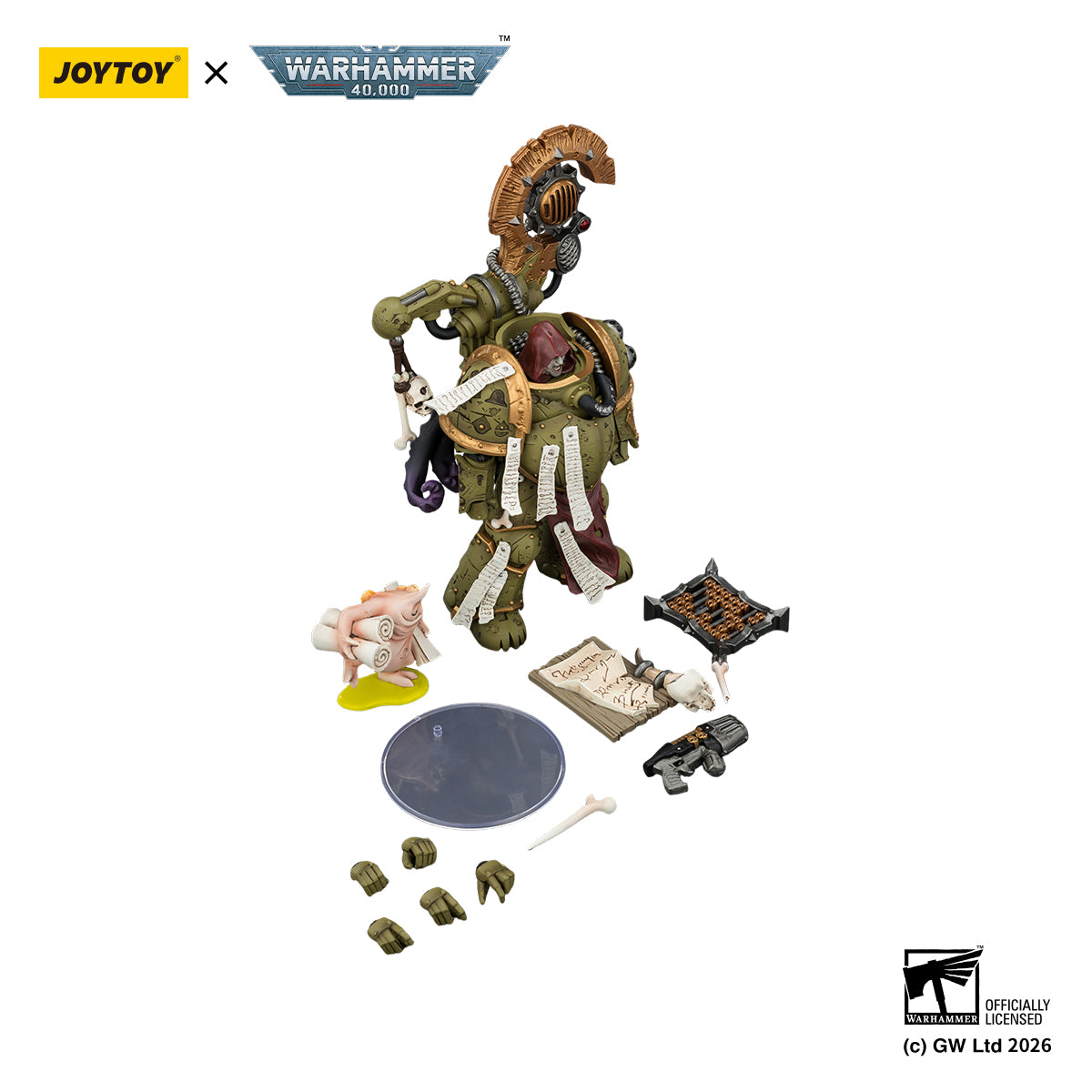 JOYTOY Warhammer 40k Death Guard Tallyman with Plasma Pistol Collection Model Birthday Gifts