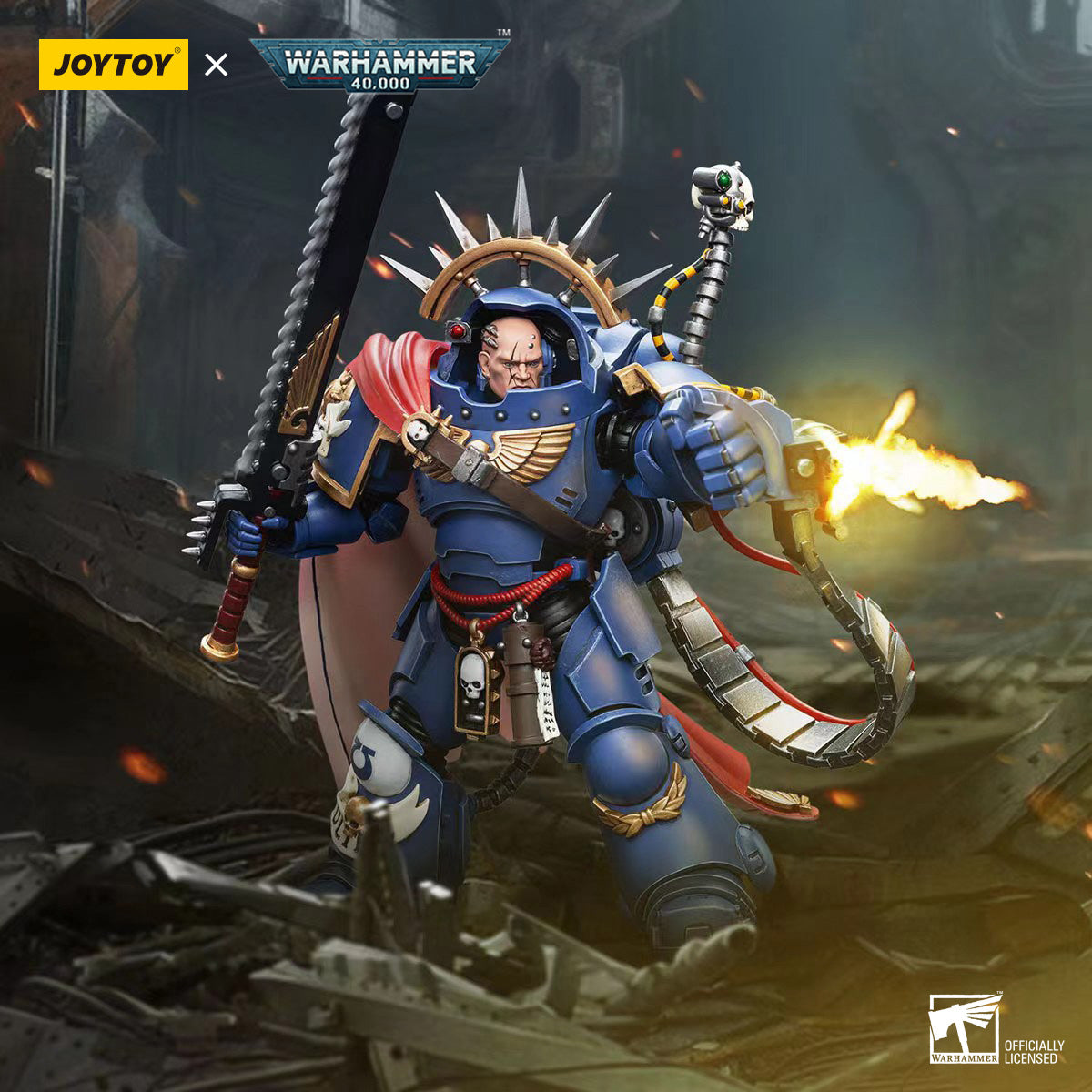 [IN STOCK]JOYTOY Warhammer 40K Action Figure 1/18 Ultramarines Captain in Gravis Armor JT7745 