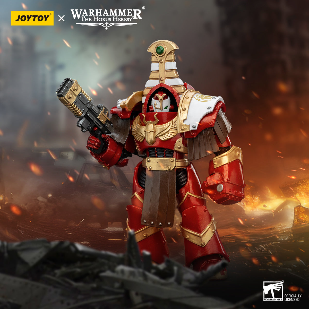 JOYTOY Action Figure 1/18 Thousand Sons Sekhmet Terminator Cabal Sekhmet Volkite Charger And Power Fist Model Birthday Gifts 
