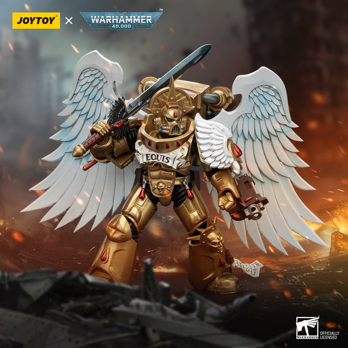 JOYTOY 1/18 Warhammer 40,000  action figures Blood Angels Sanguinary Guard with Encarmine Sword 2