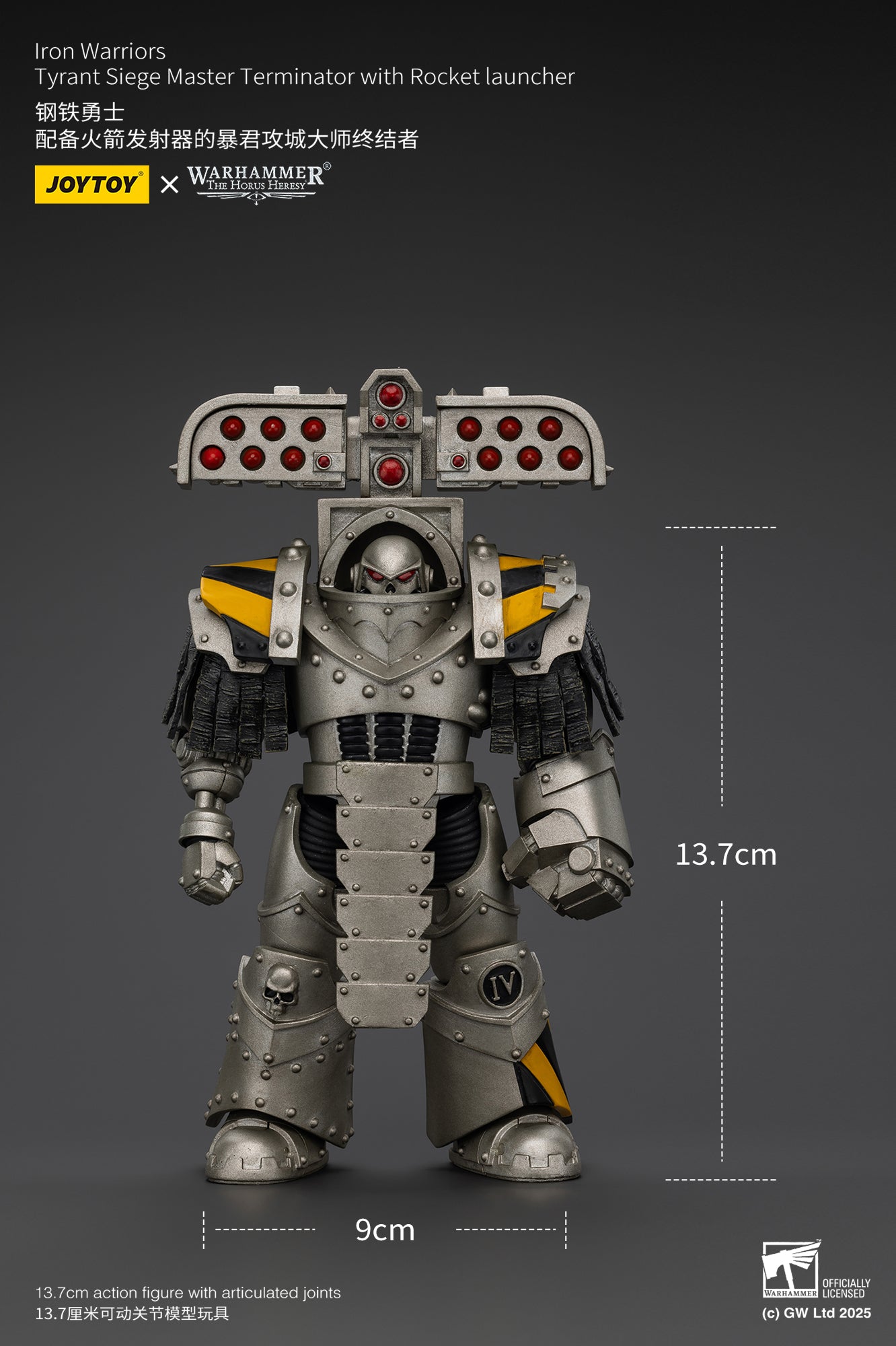 [IN STOCK]JOYTOY Warhammer 40K Action Figure 1/18 lron Warriors Tyrant Siege Master Terminator with Rocket launcher