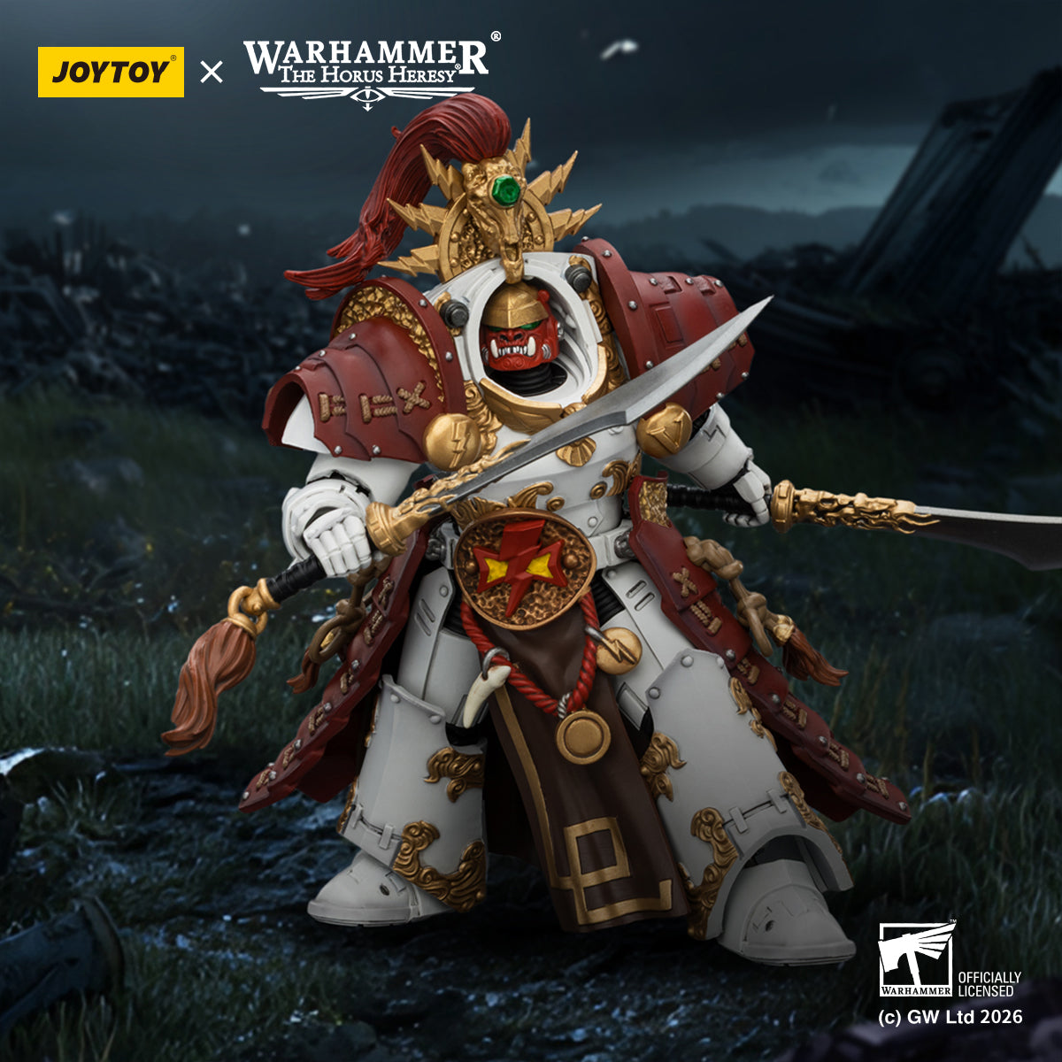 JOYTOY Warhammer  White Scars Qin Xa - Master of the Keshig with paired blades‘theTails of the Dragon'  Collection Model Birthday Gifts