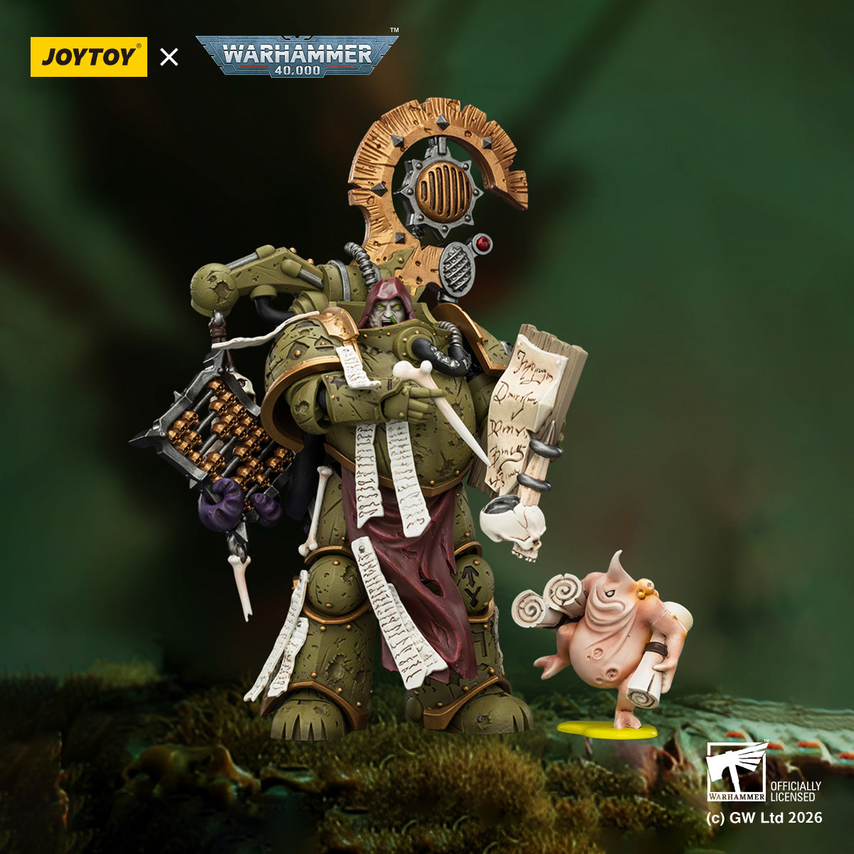 JOYTOY Warhammer 40k Death Guard Tallyman with Plasma Pistol Collection Model Birthday Gifts